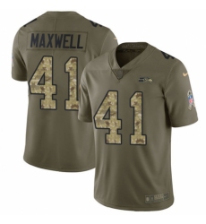 Youth Nike Seattle Seahawks #41 Byron Maxwell Limited Olive/Camo 2017 Salute to Service NFL Jersey