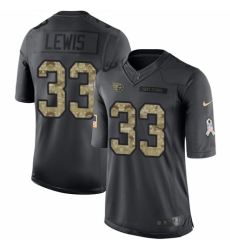 Men's Nike Tennessee Titans #33 Dion Lewis Limited Black 2016 Salute to Service NFL Jersey