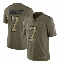 Youth Nike Tennessee Titans #7 Blaine Gabbert Limited Olive/Camo 2017 Salute to Service NFL Jersey