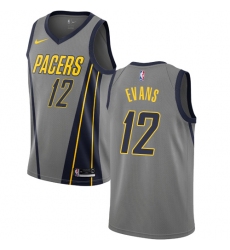 Men's Nike Indiana Pacers #12 Tyreke Evans Swingman Gray NBA Jersey - City Edition