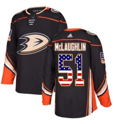 Youth Adidas Anaheim Ducks #51 Blake McLaughlin Authentic Black USA Flag Fashion NHL Jersey