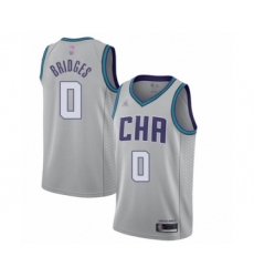 Men's Jordan Charlotte Hornets #0 Miles Bridges Swingman Gray Basketball Jersey - 2019 20 City Edition