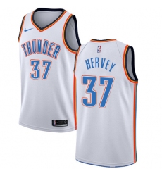 Women's Nike Oklahoma City Thunder #37 Kevin Hervey Swingman White NBA Jersey - Association Edition