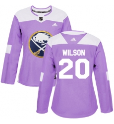 Women's Adidas Buffalo Sabres #20 Scott Wilson Authentic Purple Fights Cancer Practice NHL Jersey