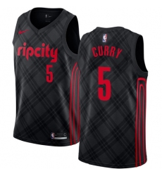 Women's Nike Portland Trail Blazers #5 Seth Curry Swingman Black NBA Jersey - City Edition