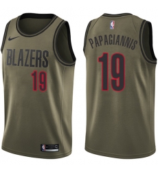 Youth Nike Portland Trail Blazers #19 Georgios Papagiannis Swingman Green Salute to Service NBA Jersey