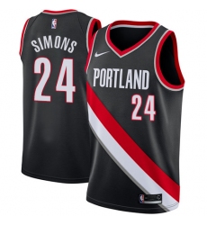 Men's Nike Portland Trail Blazers #24 Anfernee Simons Swingman Black NBA Jersey - Icon Edition