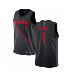 Men's Portland Trail Blazers #1 Anfernee Simons Authentic Black Basketball Jersey - 2018 19 City Edition
