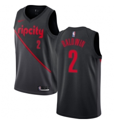 Women's Nike Portland Trail Blazers #2 Wade Baldwin Swingman Black NBA Jersey - 2018  19 City Edition