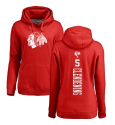 NHL Women's Adidas Chicago Blackhawks #5 Adam Clendening Red One Color Backer Pullover Hoodie
