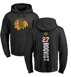 NHL Adidas Chicago Blackhawks #27 Adam Boqvist Black Backer Pullover Hoodie