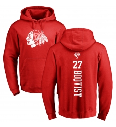 NHL Adidas Chicago Blackhawks #27 Adam Boqvist Red One Color Backer Pullover Hoodie