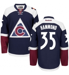 Women's Reebok Colorado Avalanche #35 Andrew Hammond Authentic Blue Third NHL Jersey