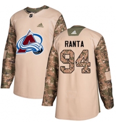 Men's Adidas Colorado Avalanche #94 Sampo Ranta Authentic Camo Veterans Day Practice NHL Jersey