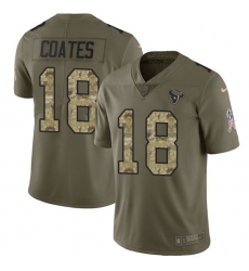 Men's Nike Houston Texans #18 Sammie Coates Limited Olive Camo 2017 Salute to Service NFL Jersey
