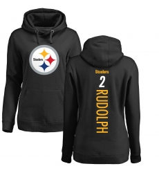 Women's Nike Pittsburgh Steelers #2 Mason Rudolph Black Backer Pullover Hoodie