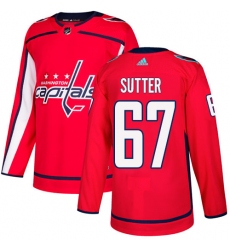 Men's Adidas Washington Capitals #67 Riley Sutter Premier Red Home NHL Jersey