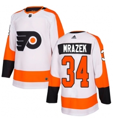 Youth Adidas Philadelphia Flyers #34 Petr Mrazek Authentic White Away NHL Jersey