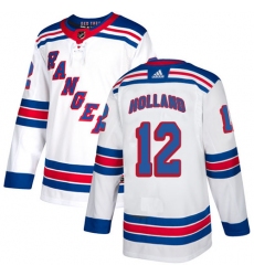 Youth Adidas New York Rangers #12 Peter Holland Authentic White Away NHL Jersey