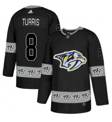 Men's Adidas Nashville Predators #8 Kyle Turris Authentic Black Team Logo Fashion NHL Jersey