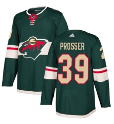 Men's Adidas Minnesota Wild #39 Nate Prosser Authentic Green Home NHL Jersey
