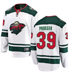 Youth Minnesota Wild #39 Nate Prosser Authentic White Away Fanatics Branded Breakaway NHL Jersey