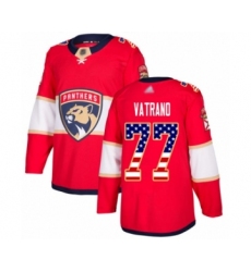 Men's Florida Panthers #77 Frank Vatrano Authentic Red USA Flag Fashion Hockey Jersey