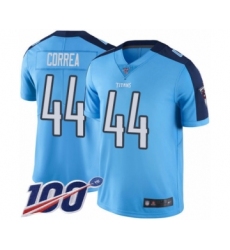 Men's Tennessee Titans #44 Kamalei Correa Limited Light Blue Rush Vapor Untouchable 100th Season Football Jersey