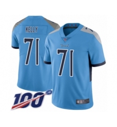 Men's Tennessee Titans #71 Dennis Kelly Light Blue Alternate Vapor Untouchable Limited Player 100th Season Football Jersey