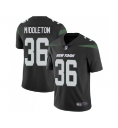 Men's New York Jets #36 Doug Middleton Black Alternate Vapor Untouchable Limited Player Football Jersey