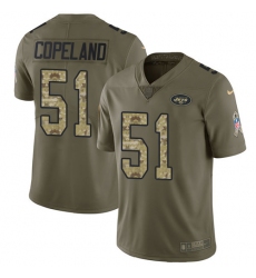 Youth Nike New York Jets #51 Brandon Copeland Limited Olive Camo 2017 Salute to Service NFL Jersey