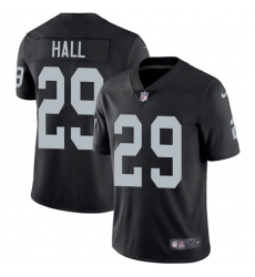 Men's Nike Oakland Raiders #29 Leon Hall Black Team Color Vapor Untouchable Limited Player NFL Jersey