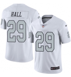 Men's Nike Oakland Raiders #29 Leon Hall Limited White Rush Vapor Untouchable NFL Jersey