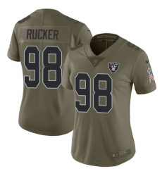 Women Nike Oakland Raiders #98 Frostee Rucker Limited Olive 2017 Salute to Service NFL Jersey