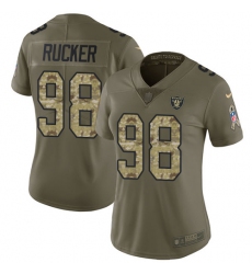 Women Nike Oakland Raiders #98 Frostee Rucker Limited Olive Camo 2017 Salute to Service NFL Jersey