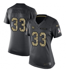 Women Nike Arizona Cardinals #33 Tre Boston Limited Black 2016 Salute to Service NFL Jersey