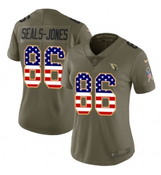 Women Nike Arizona Cardinals #86 Ricky Seals-Jones Limited Olive USA Flag 2017 Salute to Service NFL Jersey