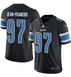 Youth Nike Detroit Lions #97 Ricky Jean Francois Limited Black Rush Vapor Untouchable NFL Jersey