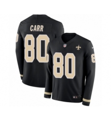 Men's Nike New Orleans Saints #80 Austin Carr Limited Black Therma Long Sleeve NFL Jersey