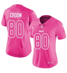 Women's Nike Buffalo Bills #80 Jason Croom Limited Pink Rush Fashion NFL Jersey