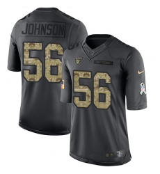 Men's Nike Oakland Raiders #56 Derrick Johnson Limited Black 2016 Salute to Service NFL Jersey