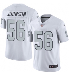 Men's Nike Oakland Raiders #56 Derrick Johnson Limited White Rush Vapor Untouchable NFL Jersey