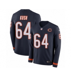 Youth Nike Chicago Bears #64 Eric Kush Limited Navy Blue Therma Long Sleeve NFL Jersey