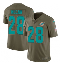 Youth Nike Miami Dolphins #28 Bobby McCain Limited Olive 2017 Salute to Service NFL Jersey