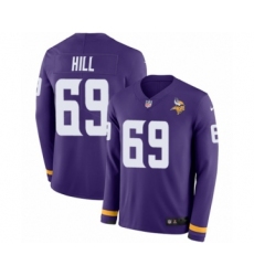 Youth Nike Minnesota Vikings #69 Rashod Hill Limited Purple Therma Long Sleeve NFL Jersey