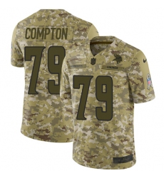 Men's Nike Minnesota Vikings #79 Tom Compton Limited Camo 2018 Salute to Service NFL Jersey