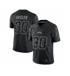 Men's Los Angeles Chargers #30 Austin Ekeler Black Reflective Limited Stitched Football Jersey