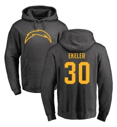 NFL Nike Los Angeles Chargers #30 Austin Ekeler Ash One Color Pullover Hoodie