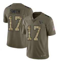 Youth Nike Houston Texans #17 Vyncint Smith Limited Olive Camo 2017 Salute to Service NFL Jersey