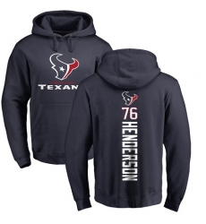 NFL Nike Houston Texans #76 Seantrel Henderson Navy Blue Backer Pullover Hoodie